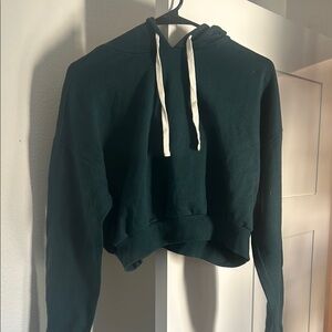 Forever 21 Green Crop Sweatshirt Hoodie